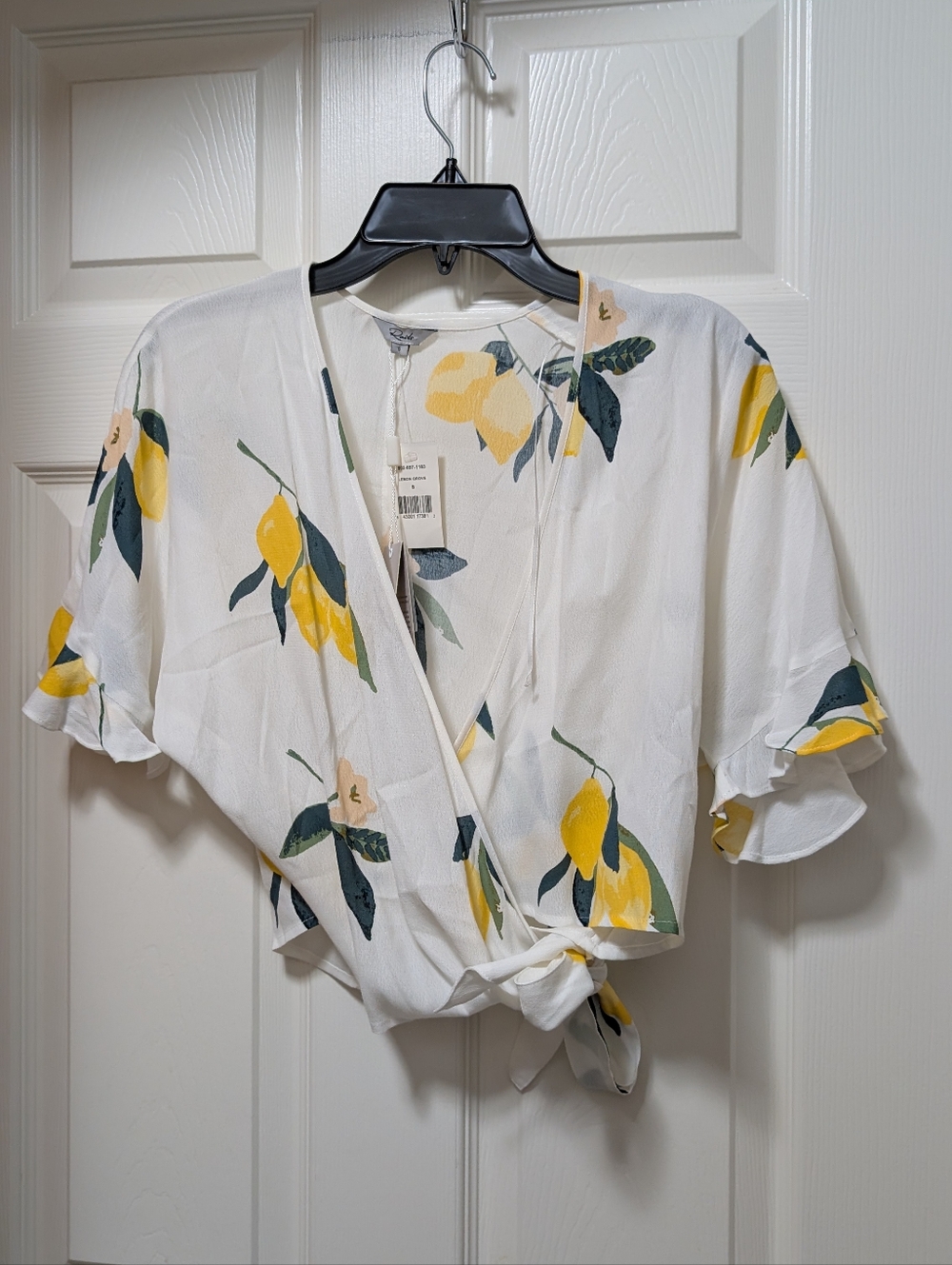 NWT Rails Athena Lemon Grove Wrap Top Lemon White Size Small S